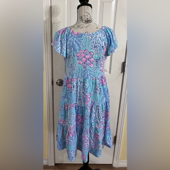 NWOT- Lilly Pulitzer Kawai Flutter Sleeve Dress - Picture 7 of 12